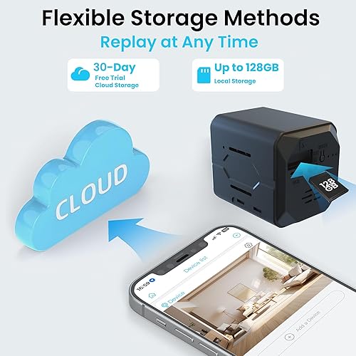 Miniatura 6 de javiscam Mini cámara, cámara de niñera HD 4K para el hogar con batería más larga, detección de movimiento, control de aplicaciones, almacenamiento