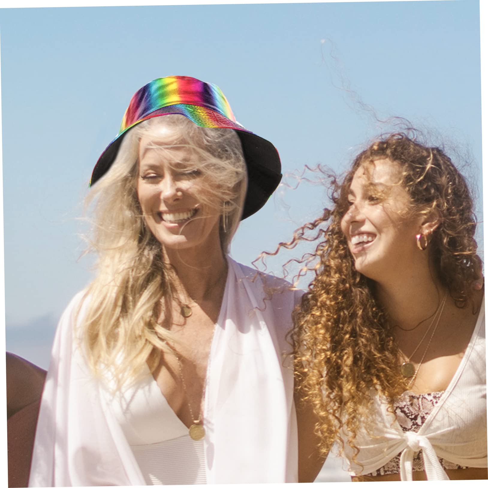 Sombrero de Pescador Rainbow Colorblock Sombrero de Mujer Gorras Tapa Bucket Hat Sombrero Bucket Sombrero de Cubo de Vacaciones Pesca Hombres paño Colorful