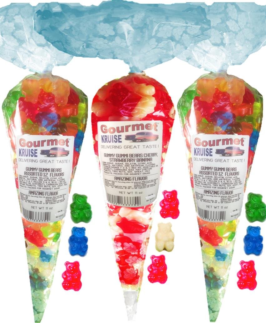 Gummy Bears (2) Assorted 12 Flavor Mix (1) Red Wild Cherry