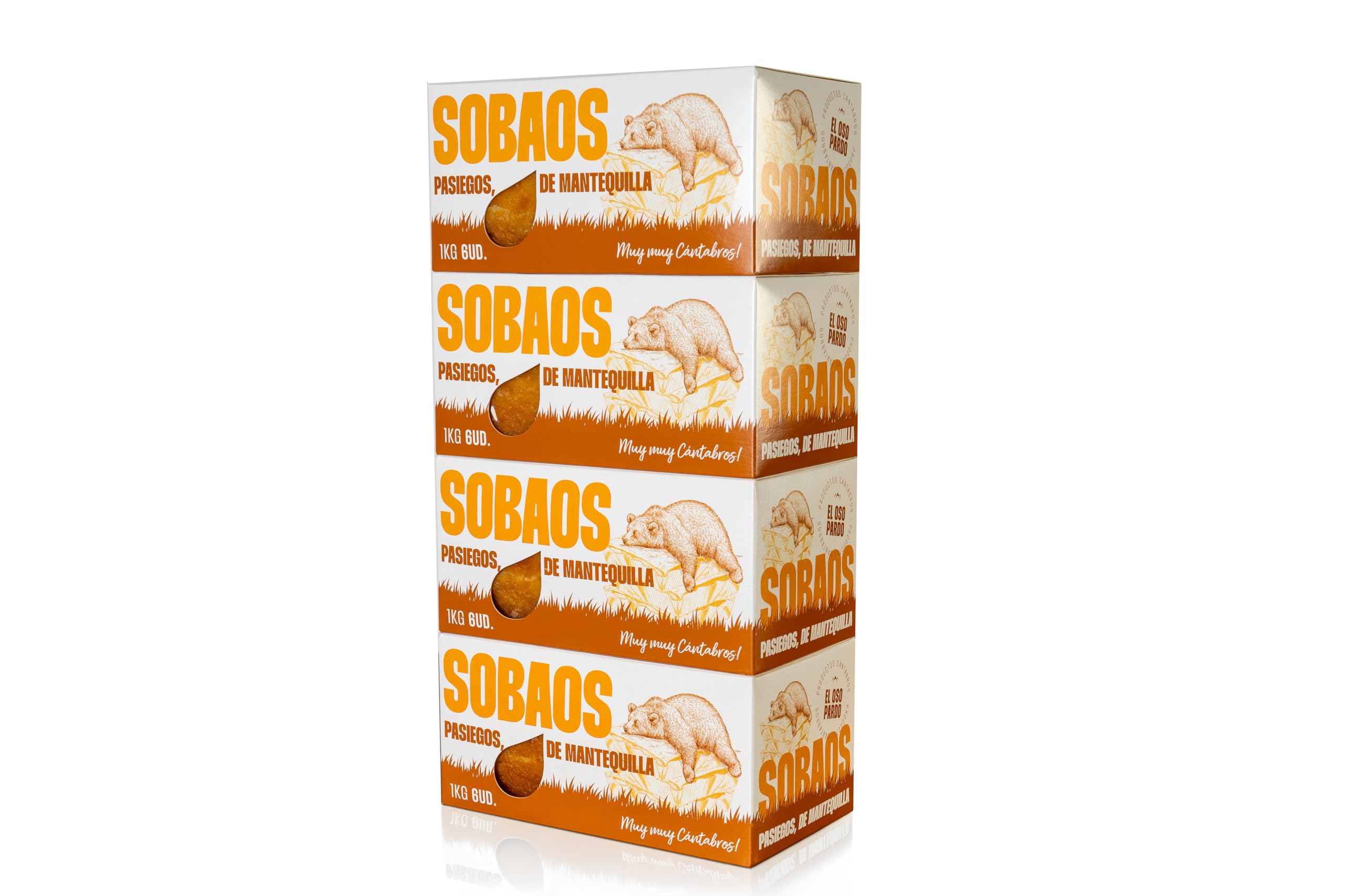 EL OSO PARDO Sobaos Pasiegos IGP - Receta Tradicional de Cantabria, Bizcocho de Mantequilla, 6 uds. Tamaño Mediano, Caja 500 g. — view 10