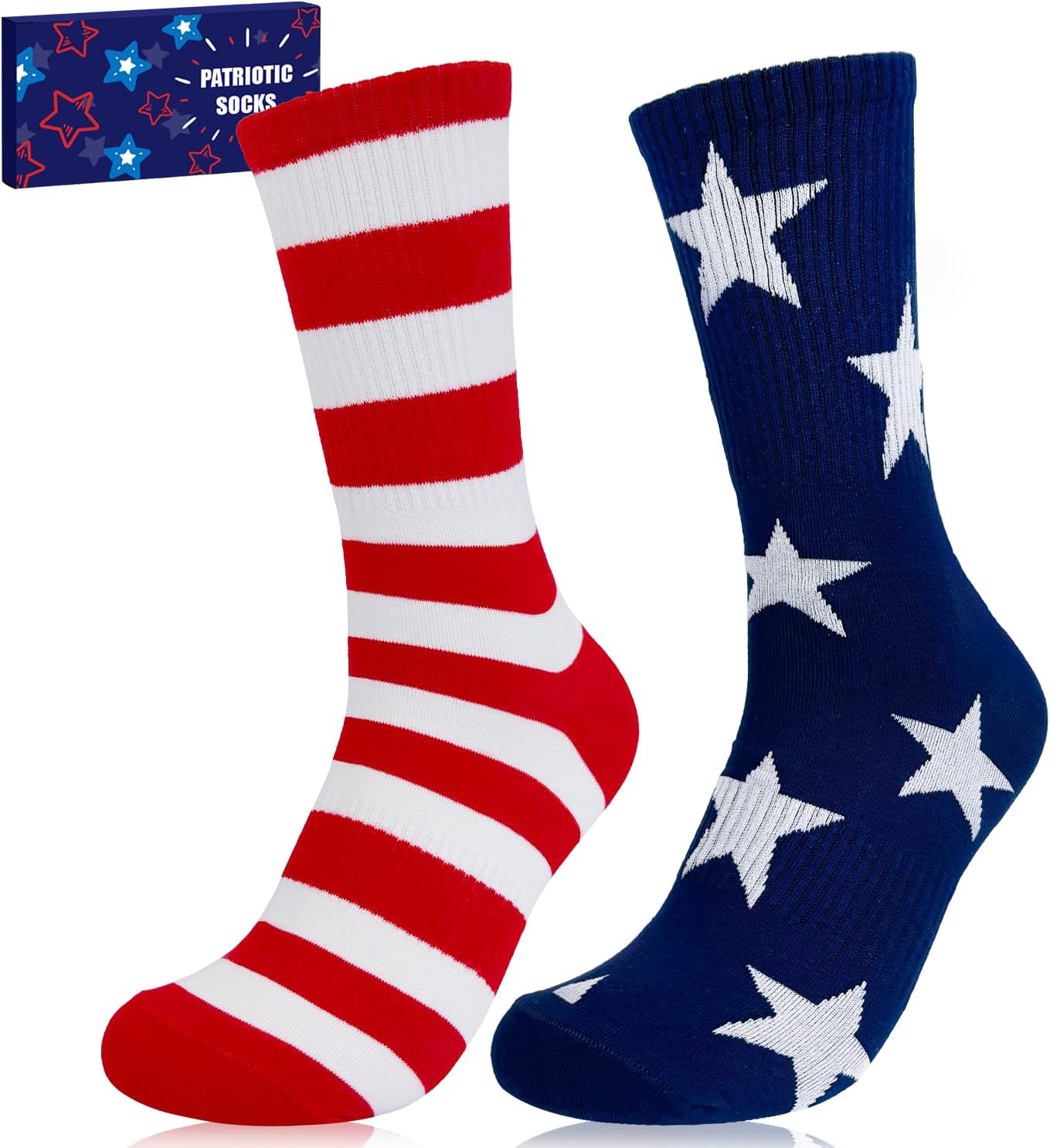 American USA Flag Socks for Women Men, Patriotic Red...