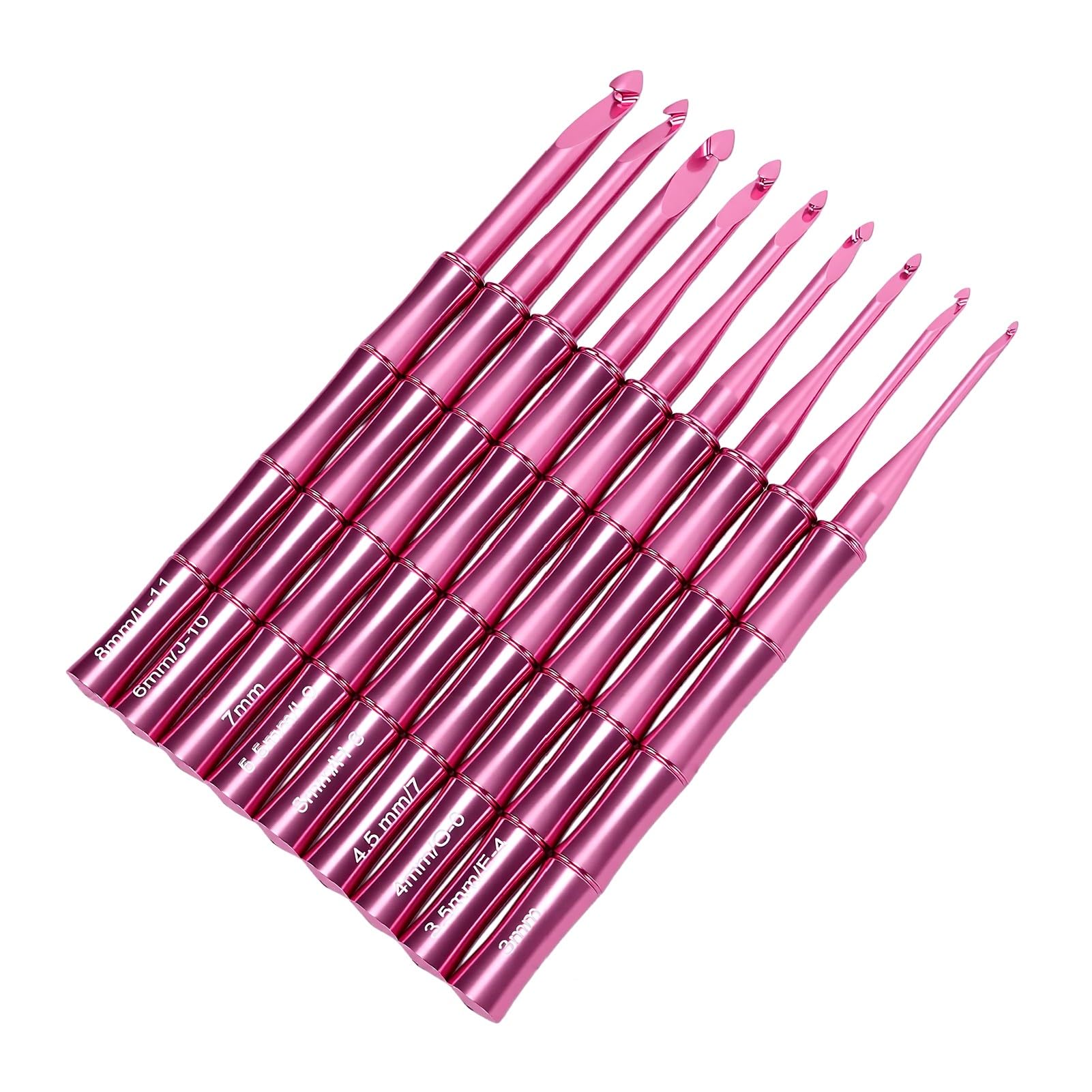 GOWENIC Zestaw 9 Ergonomicznych Szydełek 3,0–8,0 Mm Aluminium, Druty z