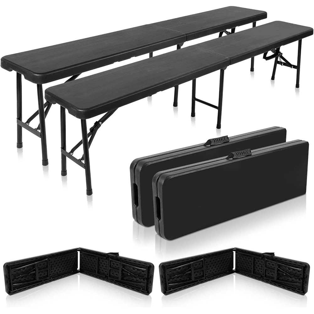 23/mo Finance Roowest 2 Pcs Plastic Folding Portable Bench Seat 6