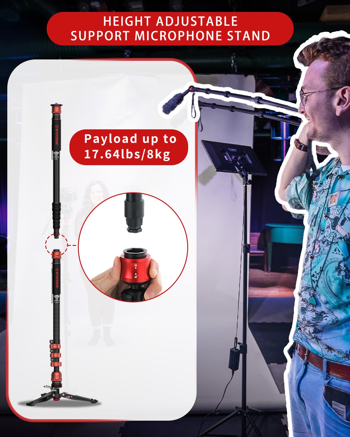 Amazon.com : IFOOTAGE 71”Carbon Fiber Monopod with Feet Cobra 3