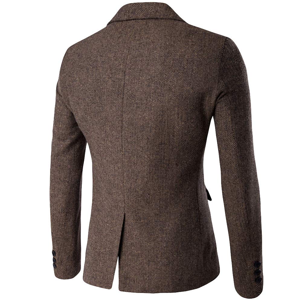 Generisch Giacca da uomo con vestibilità regolare, in tweed Sakko da uomo, casual, blazer business, giacca sportiva in cotone, giacca sportiva formale, per feste, morbida, comoda