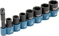 Makita E-12289 Conjunto de soquetes de impacto de 8 peças