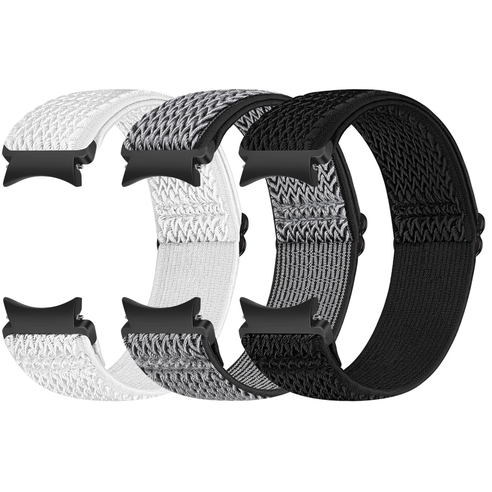 Runostrich Elastische Armband kompatibel mit Samsung Galaxy Watch 7/6/5/4/FE 40mm 44mm/Galaxy Watch 5 Pro/Galaxy Watch 6/4 Classic 43mm 47mm 42mm 46mm Nylon Sport Uhrenarmband Damen Herren