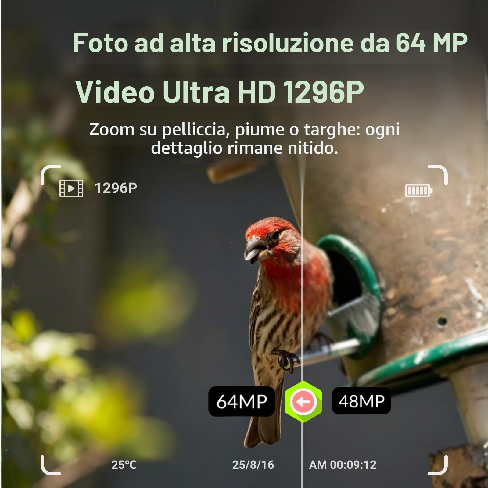 Macchine Fotocamera de Caccia 24MP 1296P Cacciatori di Videocamere Cacciatori di Animali Selvatici, No Glow 36 LED IR Visione Notturna 70 Piedi, IP66 Impermeabile, 2,4" LCD
