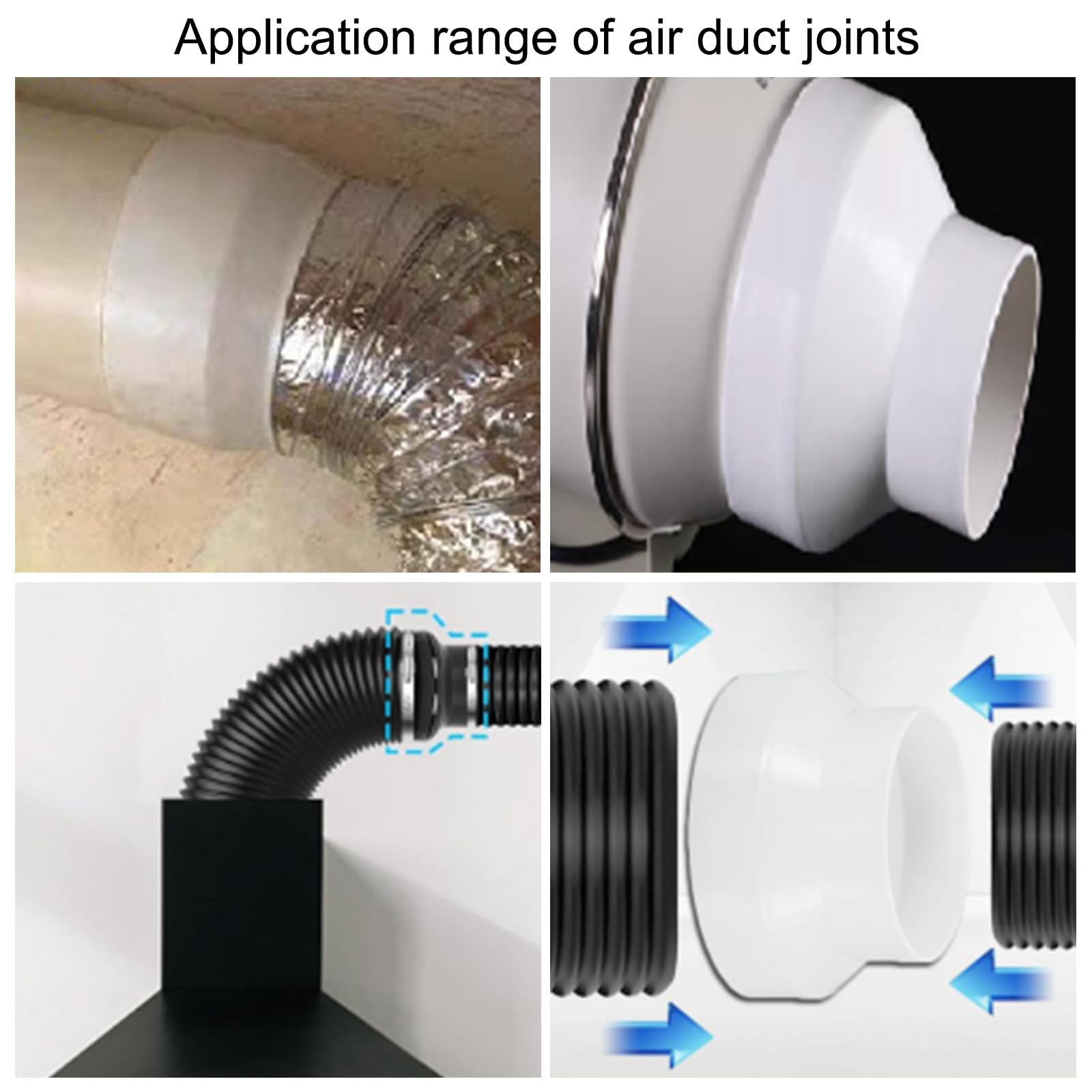 PATIKIL 6,3" à 4,3" Conduit Réducteur ABS Plastique pour HVAC Chauffage