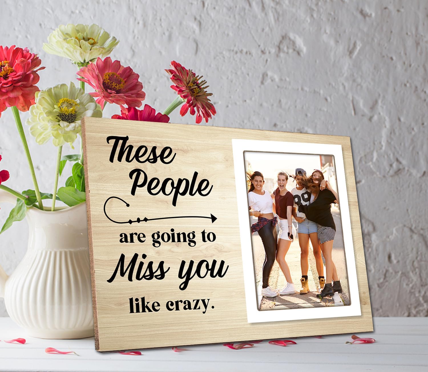 Wooden Picture Frame Gift, These People Are Going To Miss You Coworker Leaving Photo Frame, Retirement, New Job Leaving Gifts, Going Away Gifts For Colleagues Coworkers, 4x6 Inch Photo 12P067 - Image 4