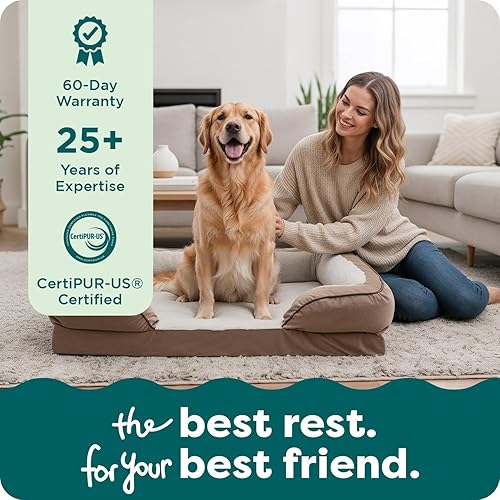 Miniatura 9 de Furhaven - Cama ortopédica para mascotas para perros y gatos, comodidad perfecta, con ondas, terciopelo de felpa con funda extraíble lavable, color