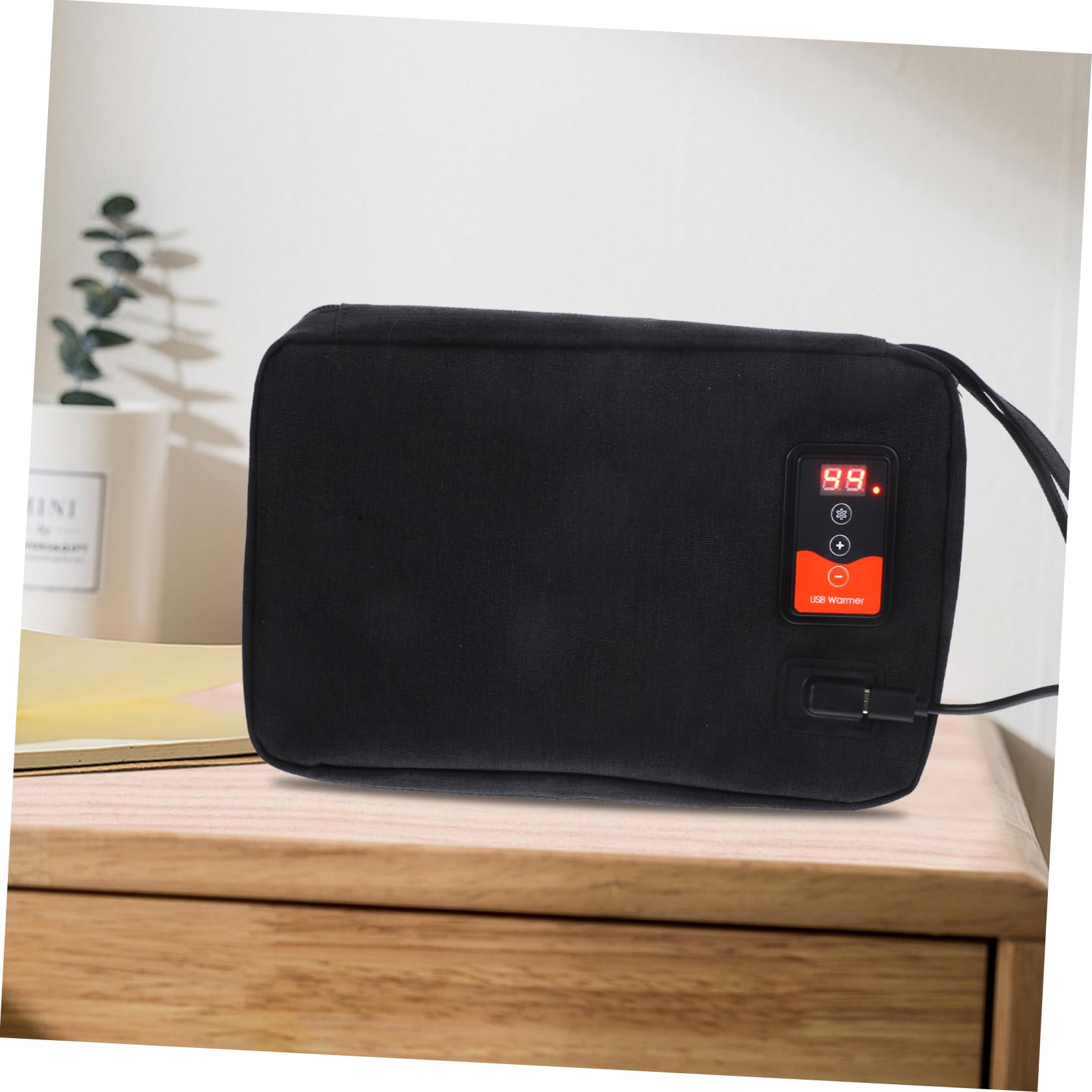 KOMBIUDA Tragbarer Wischmopp Heizer mit USB Feuchttuchwärmer aus Neopren und Polyester Einstellbare Temperatur für Zuhause und Outdoor Geeignet für Wischtücher