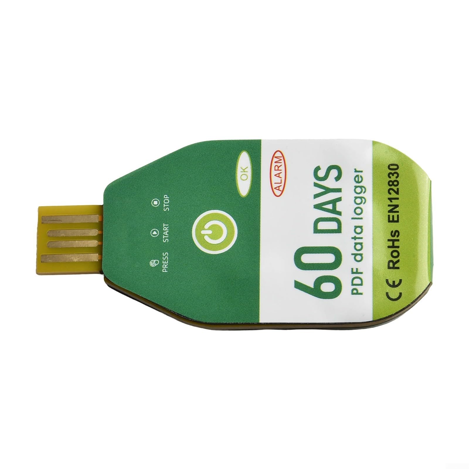 Registratore dati temperatura USB IP67 termometro impermeabile con rapporto PDF monitor trasporto refrigerato laboratorio 60 giorni