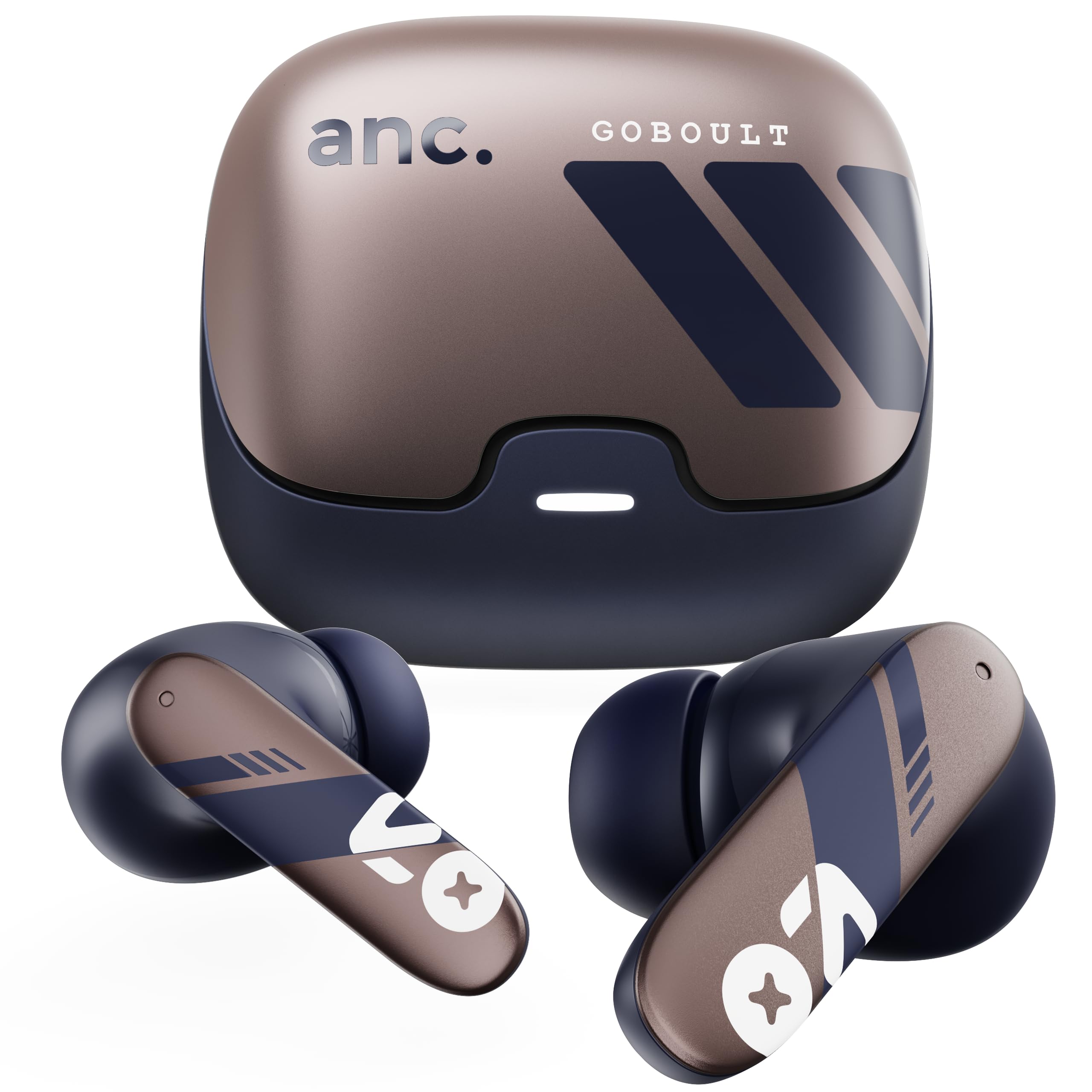 GOBOULT Z40 Pro v2.0 in Ear Earbuds with ANC, 100H Playtime, Amp App Support, Active Noise Cancellation, Quad Mic ENC, Dual Device Pairing, 13mm Driver, Bluetooth 5.4 Wireless (Indigo Rust)