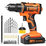 20v Drill Driver Set,Cordless Drill with Battery and Charger,LED Tools Kit,25+1 Torque Setting and 43pcs Bits