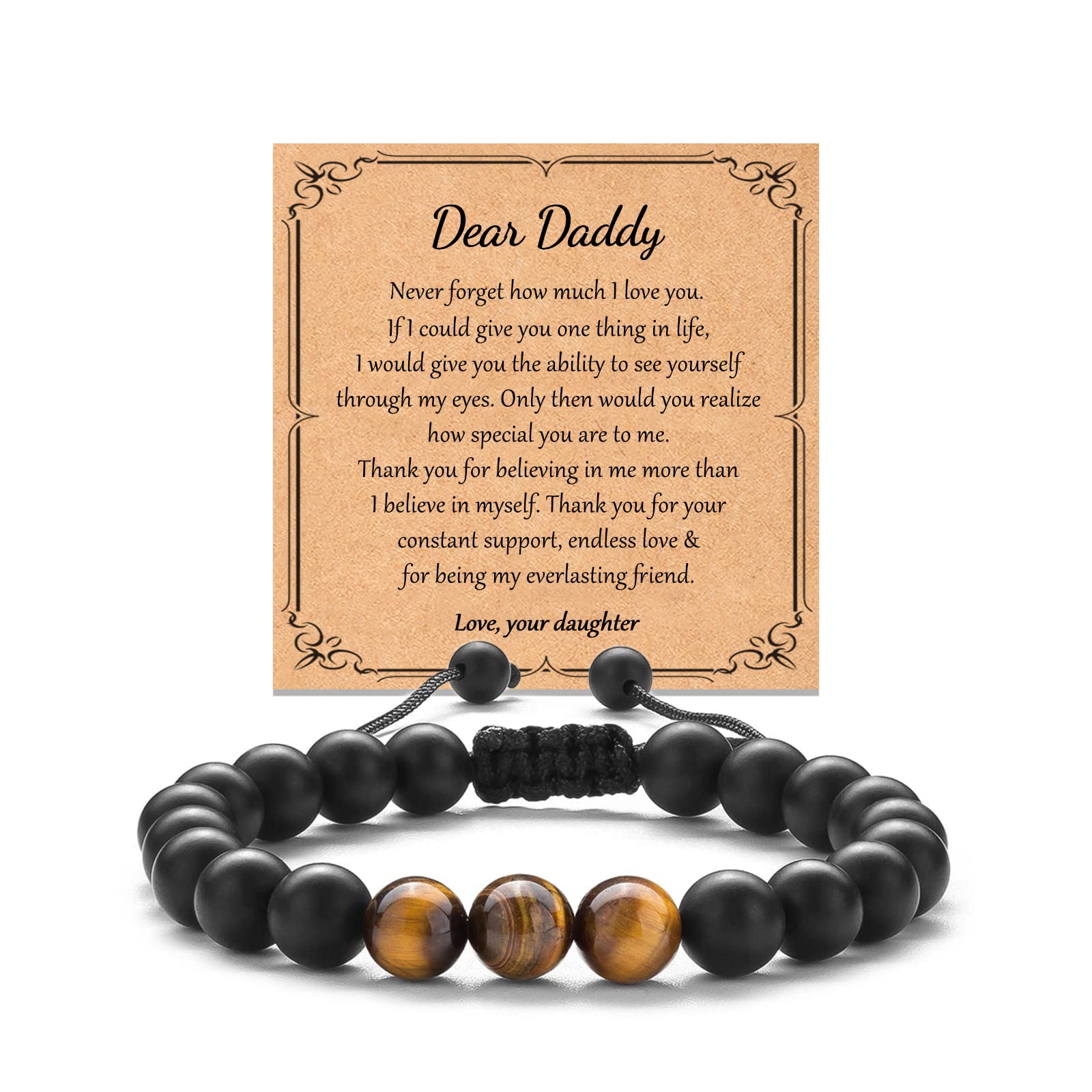 Kamwish Gifts for Brother/Boyfriend/Husband/Dad Bracelet Inspirational Birthday Valentines Day Gifts for Men Boys