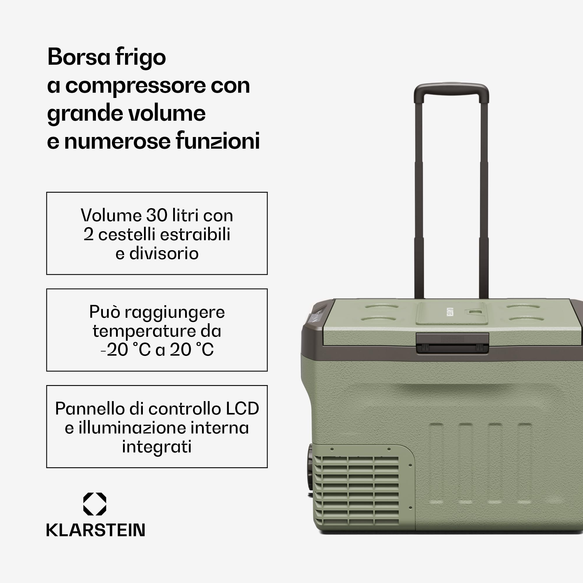 Klarstein PolarForce 30L Portatile Frigorifero Eletrico - Dettaglio