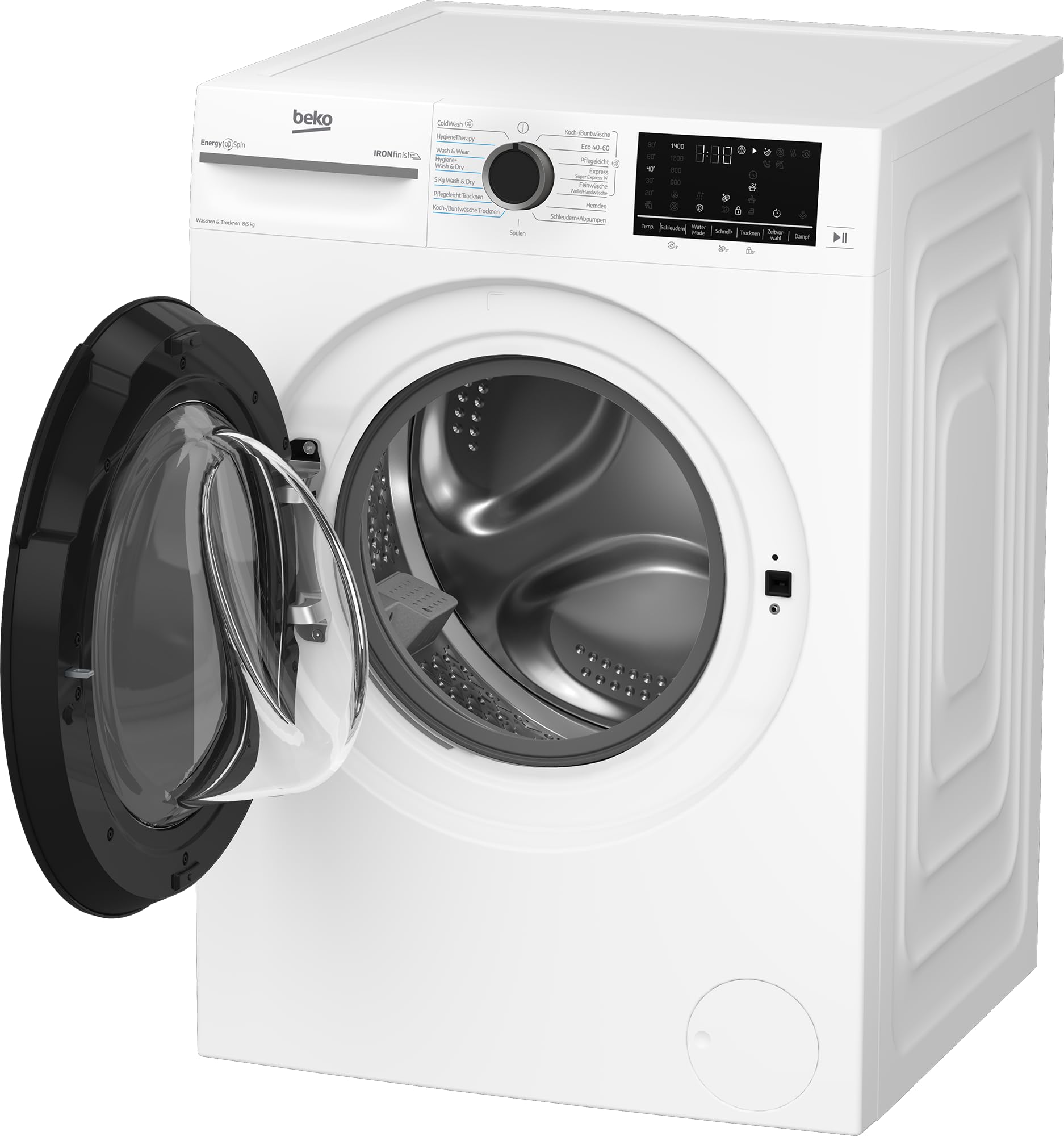 Beko BM3DT4844W1 Waschtrockner Frontlader 8 kg Waschen 5 kg Trocknen 1400 U/Min SteamCure ProSmart Inverter Motor Weiß