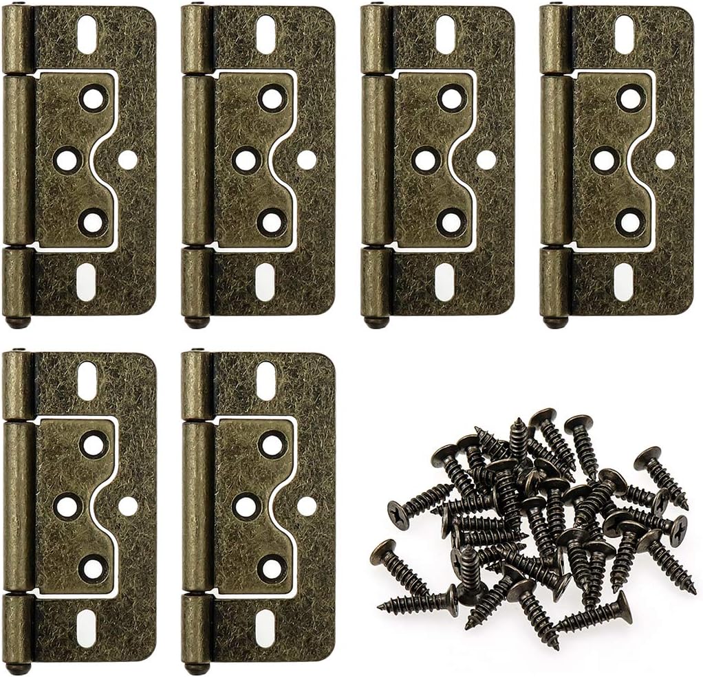 LC LICTOP 2in Small Butt Hinge Non Mortise Bifold Iron Hinge for Wooden Box Toolbox Jewelry Cases Light Duty Applications Black 4Pcs