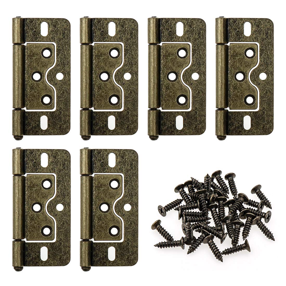 Lc Lictop Bronze-6Pcs 3 Inches Iron Butterfly Door Hinges, Antique Bronze Finish, 6 Pcs