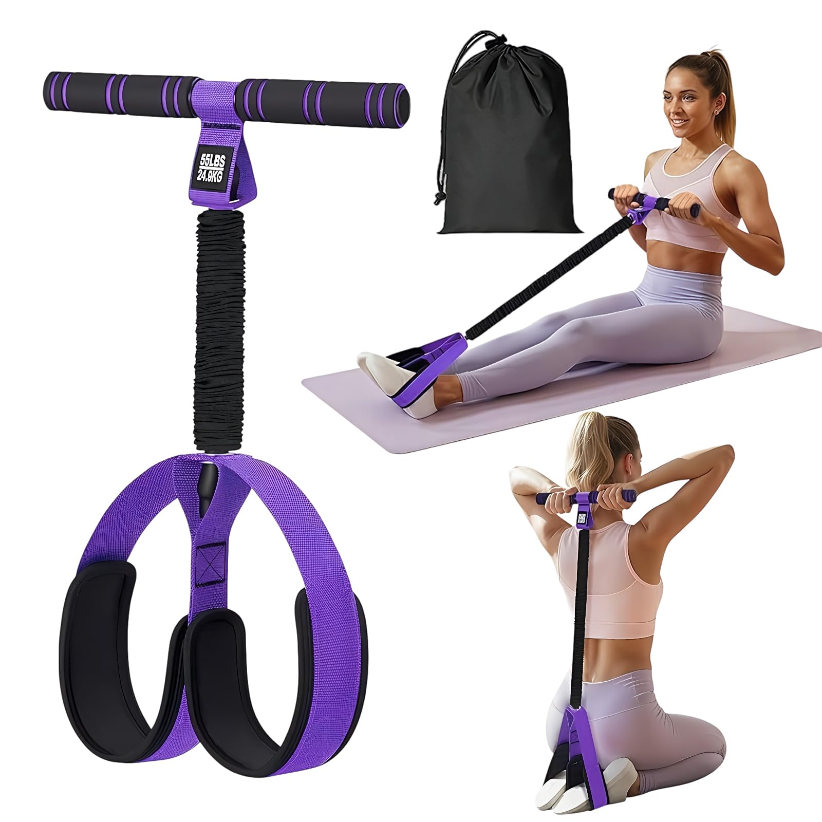 Pedal Resistance Bands with Handles for Women