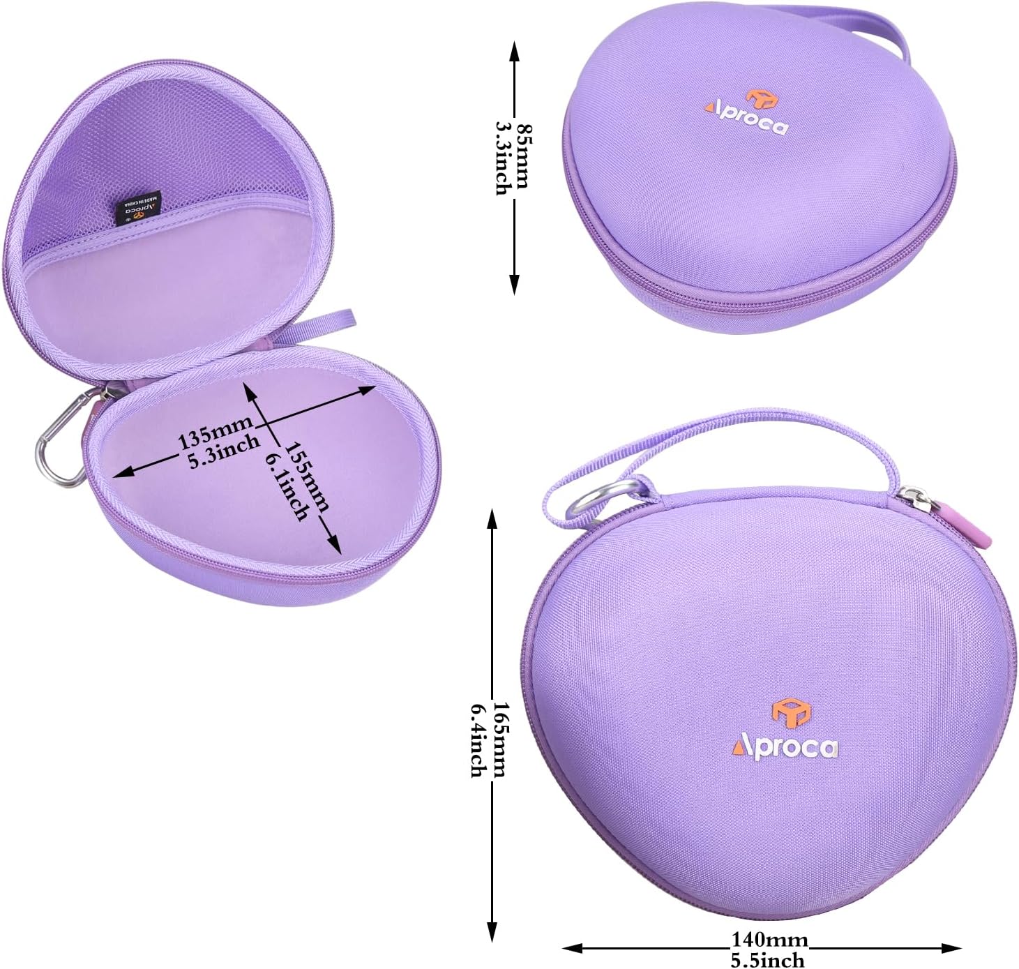 Aproca Purple Headphone Case for Beats Studio Pro/Beats Solo 4 / Beats Solo3 / Beats Studio3 Wireless On-Ear Headphones -Portable Storage Headset case - Image 6