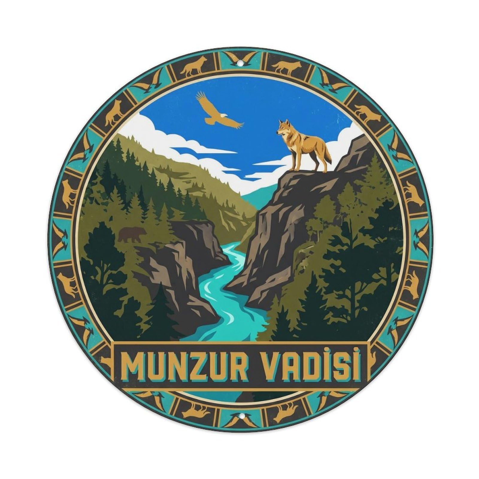 Munzur Valley Wolf Turkey Wildlife Travel Metal Tin Sign