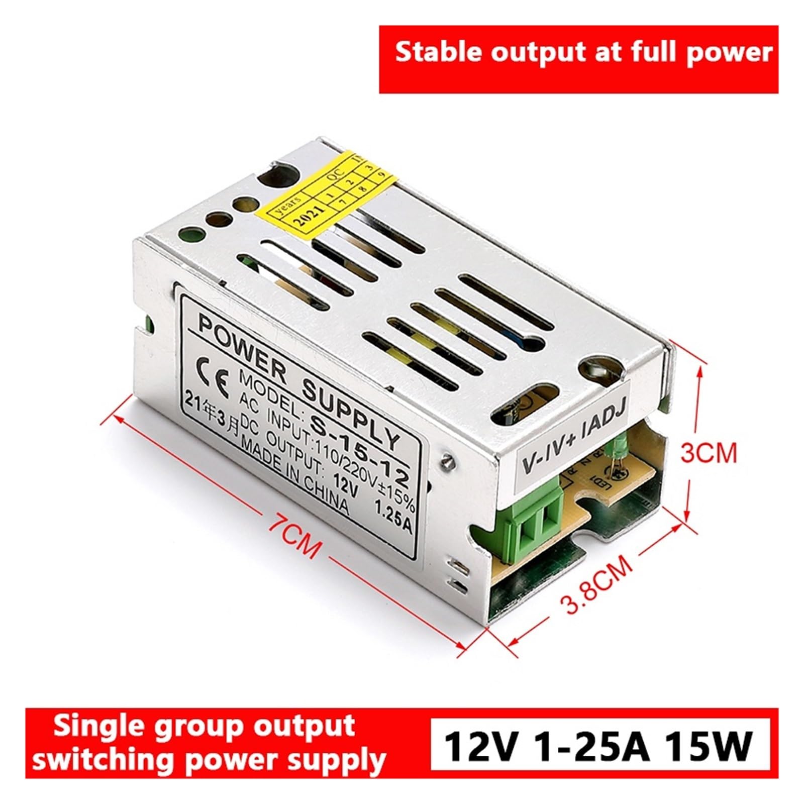 Fuente De Alimentación Conmutada 1000W, CA A CC 12V 24V 36V 48V, 83A-20A, Protección Sobretensión (Caja Metálica)