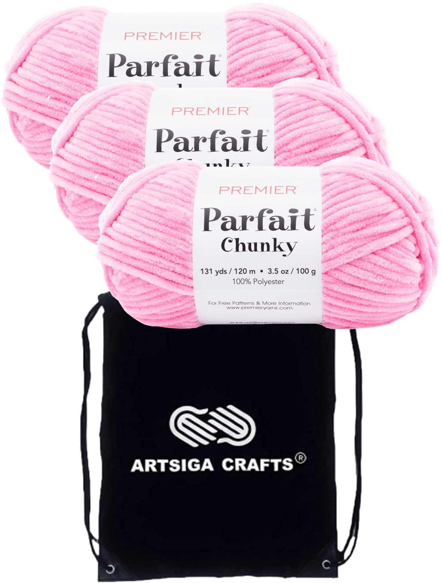 Hilo Parfait Chunky Premier Yarns suave para tejer sin variaciones de color rosa