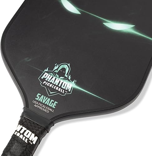 Miniatura 7 de Phantom Savage - Paletas de pickleball de cuerpo ancho de fibra de carbono de 0.512 in - Grano máximo y giro - Aprobado por USAPA - Raquetas de