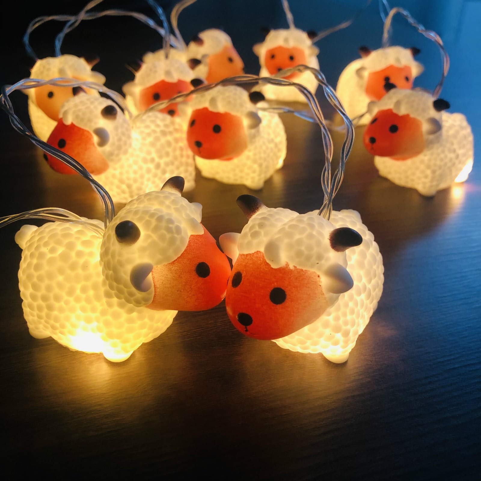 YOLIGHTCute Sheep String Lights Copper Wire Led Fairy Light 10LED Battery Operated for Bedroom Party Holiday Christmas Decorative Kid's Cognitive Toys (Sheep, 5.4FT/10LED)