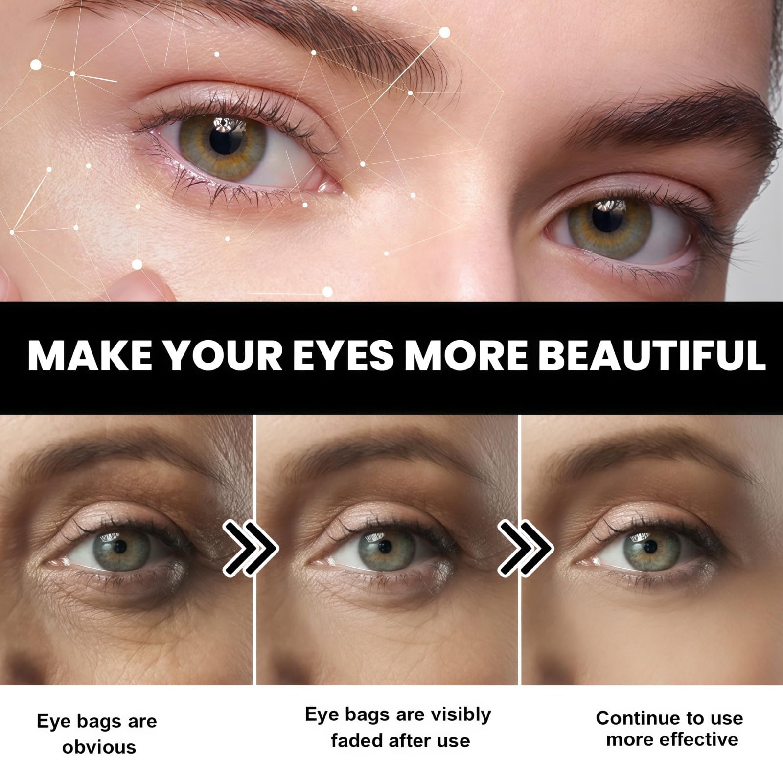 Eye Cream for Dark Circles and Puffy Eyes,Anti-Wrinkle under Eye Cream,Under Eye Cr-eam Anti Aging for Puffiness and Bags with 360°E-ye Roller Ball for Women & Men,Remescar E-ye Bags and Dark Circles - Image 4