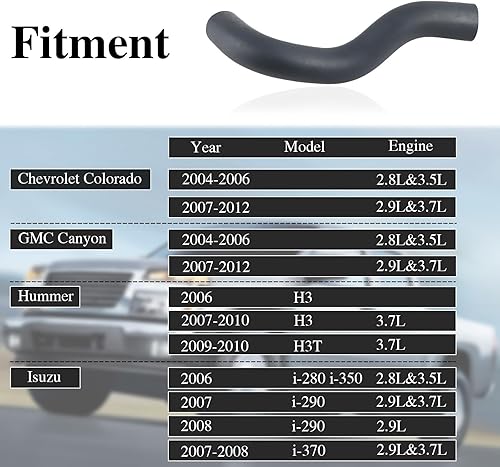 Miniatura 5 de Manguera de ventilación mejorada del cárter del motor, manguera de PCV de ventilación de goma de doble capa apta para Chevrolet Colorado GMC Canyon