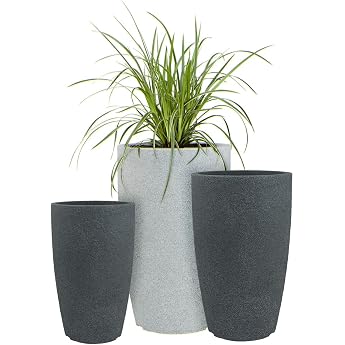 Pflanzwerk  Plant Pot Plastic Pipe Anthracite Grey Flower Pot Frost-Resistant Flower Pot UV Protection Premium Quality Plant Pot