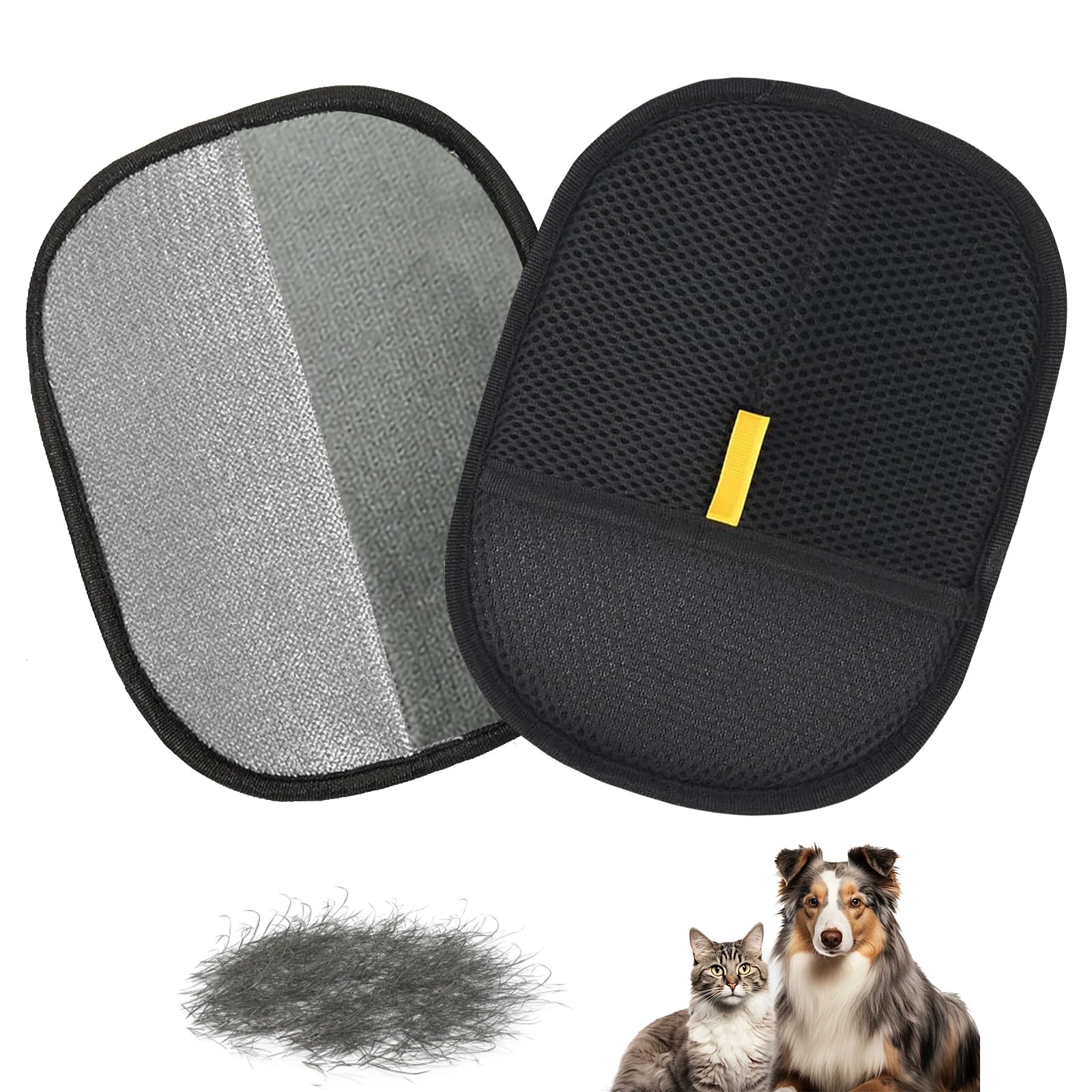 FENGRUI Pet Grooming Gloves,2 Pcs Reusable and Durable Double Sided Pet Hair Removal Gloves for Cat Dogs,Versatile Static Removal Gloves for Washing Deshedding,Grooming