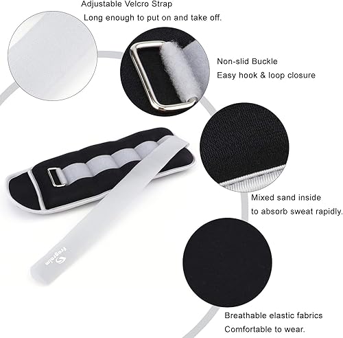 Miniatura 4 de Ankle Weights for Women, Men and Kids - 12346810121520 LBS 1 Pair Strength Training WristLegArm Weight with Adjustable Strap for Jogging,