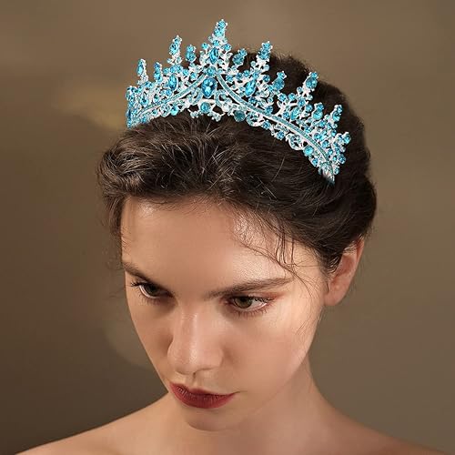 Miniatura 145 de TOBATOBA - Corona dorada para mujer, tiara de boda, corona de reina, corona de cristal, coronas de princesa real para ramos de flores, tocado