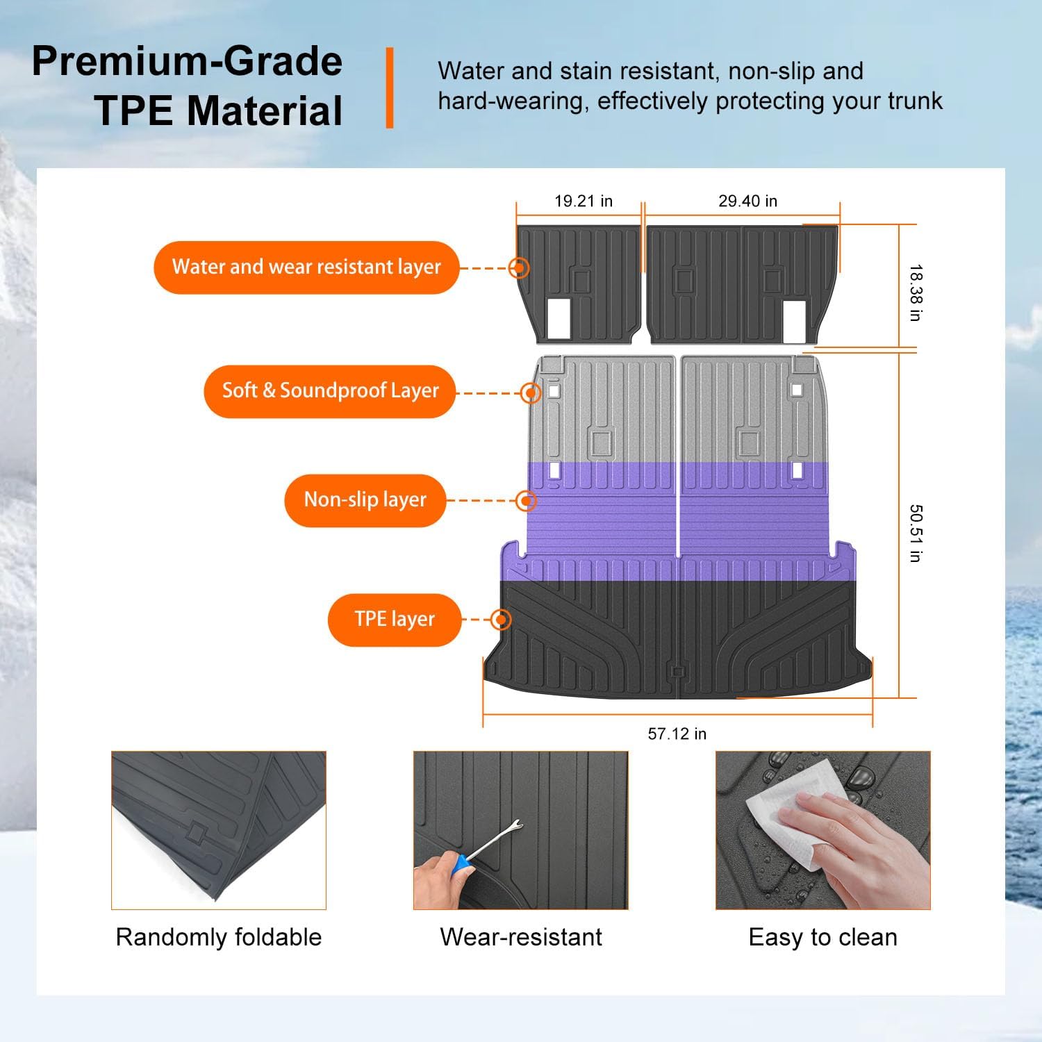 powoq 7 Seats Cargo Mat Compatible with 2024-2026 Lexus TX350 TX500H TX550H+ Cargo Liner Trunk Mat TPE Backrest Trunk Liner Replacement for 2024 2025 2026 Lexus TX Accessories - Image 5