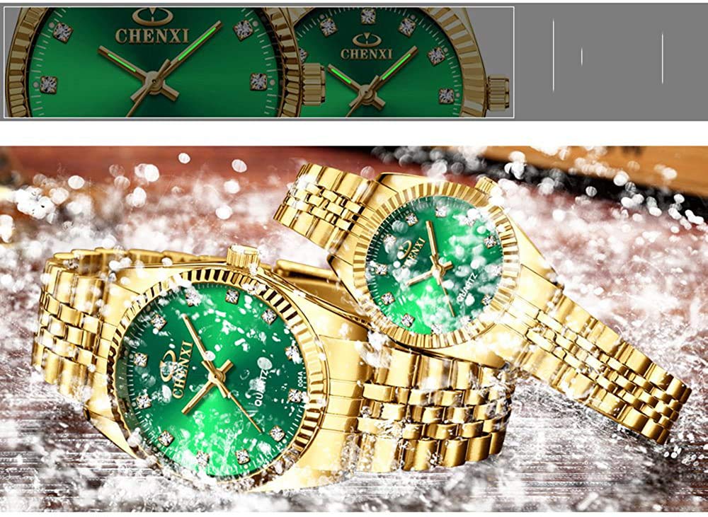 MASTOP Romantische Quarz-Armbanduhren für Sie und Ihn, analog, Edelstahl, Geschenk-Set für Liebhaber, 2 Stück