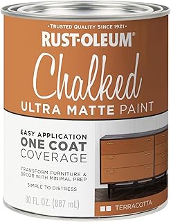 Rust-Oleum Terracotta Chalked All-in-One Ultra Matte Paint | One Coat Coverage | No Primer, Sanding, Or Topcoat Needed | Easy Clean Up | Made in USA | 30 OZ