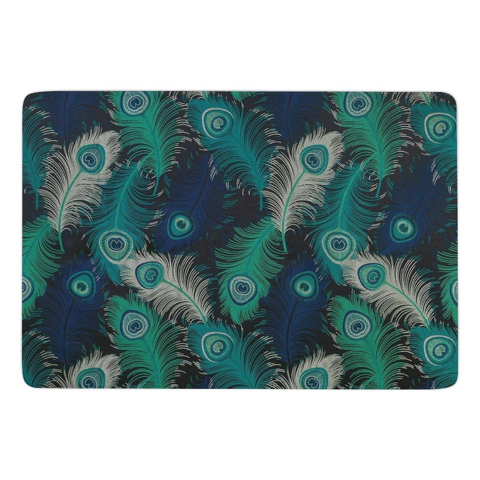 Tapis salon motif paon 150x100 en velours pour un intérieur cocooning