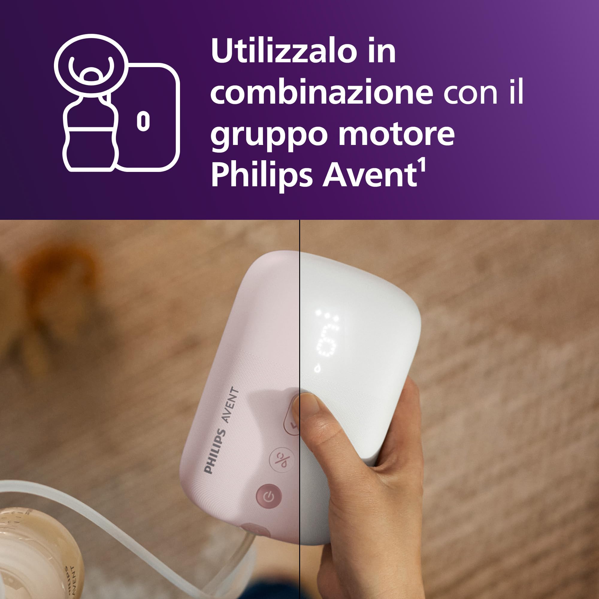 Philips Avent Double Breast Pump Kit, senza gruppo motore, semplice da pulire e assemblare, 2 biberon, 2 dischetti sigillanti e 2 ghiere per la conservazione del latte, modello SCF335/12