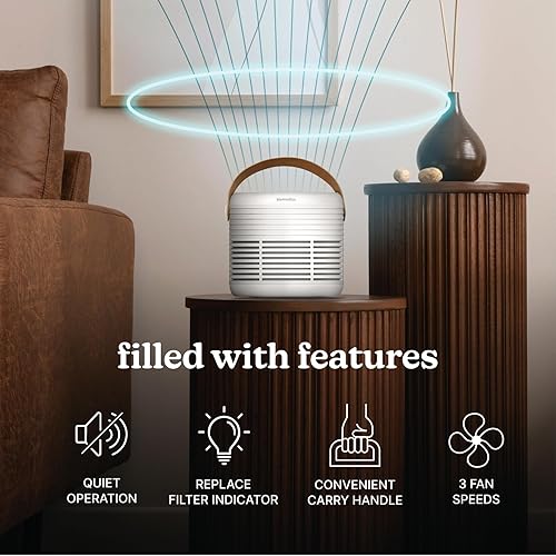 Miniatura 3 de Homedics Purificador de aire con filtro HEPA verdadero para habitaciones medianas de hasta 447 pies cuadrados, elimina el 99.97% de alérgenos,