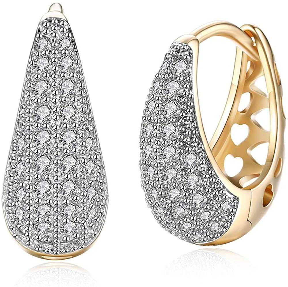 Womens Gold Cubic Zirconia Paved Filigree Back Hoop Earring, Stud Earrings For Women Hypoallergenic, Fashion Earring Jewellery Collections, Stud Earring With Safety Back Closure(Gold) (B0CT2JWWML) Amazon Price History, Amazon Price Tracker