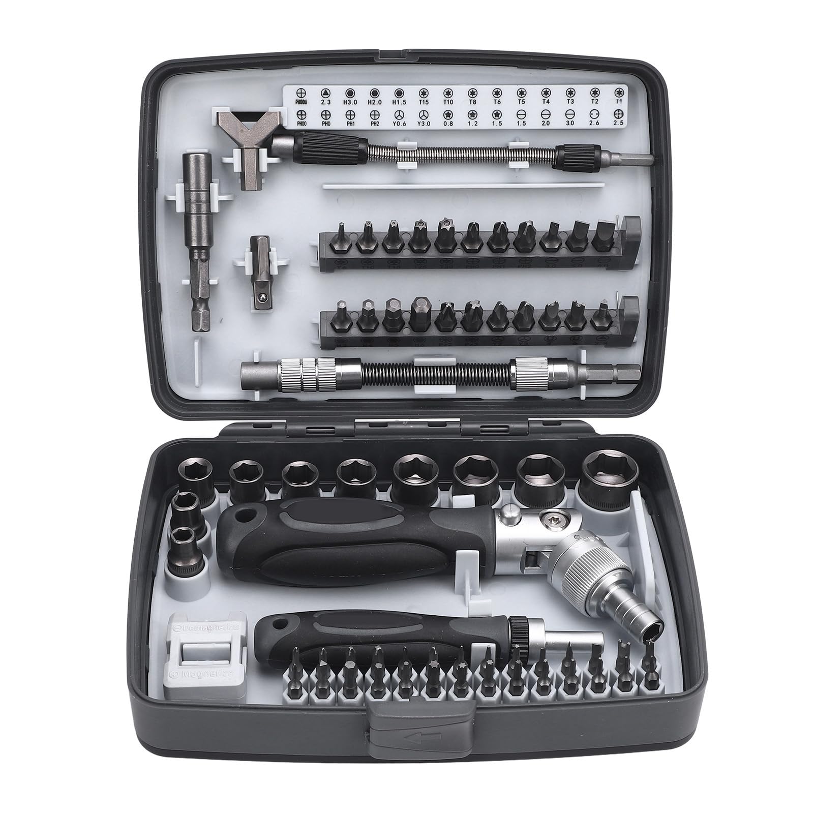 Ratcheting Screwdriver Set, 68 In 1 Small Magnetic Screwdriver Set with Rotatable Ratchet Handles, Storage Case, Repair Tool Kit for Computer, Laptop,