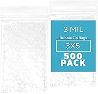 Vista 20 de GPI - 50 unidades, bolsas con cremallera de burbujas de 4 x 6 pulgadas, 3 mil de grosor, resellable, reutilizable, bolsa protectora de burbujas