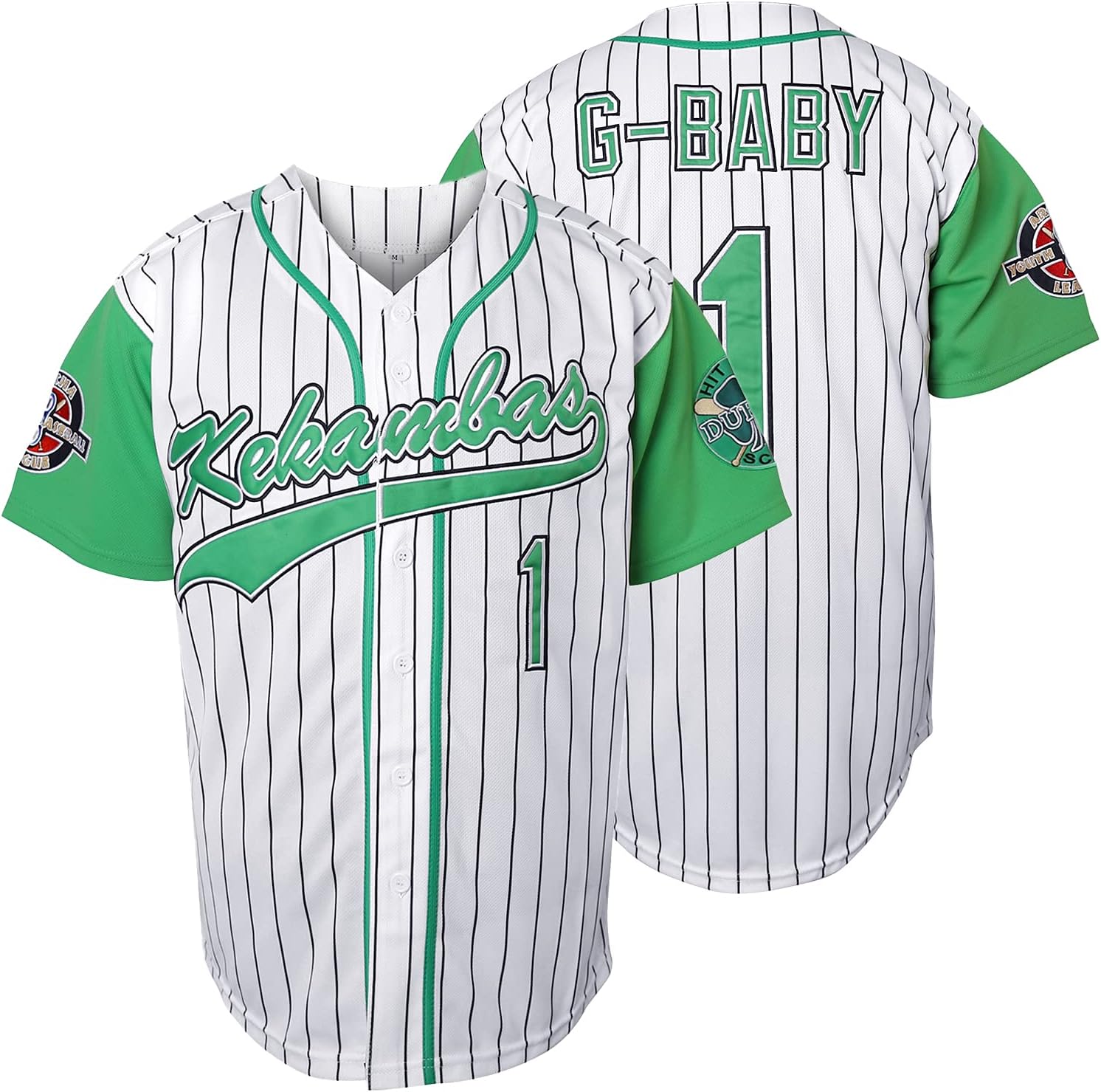 SupereasydealJarius G-Baby Evans 1 Kekambas Baseball Jersey Hardball (White, XX-Large)