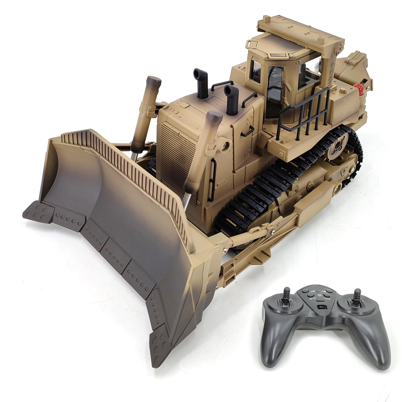 Dilwe 1/16 RC Dozer, Ferngesteuerter 2,4-GHz-Bulldozer mit Anhebbarem Schild und Aufreißer, für Baumodell und Ausstellung