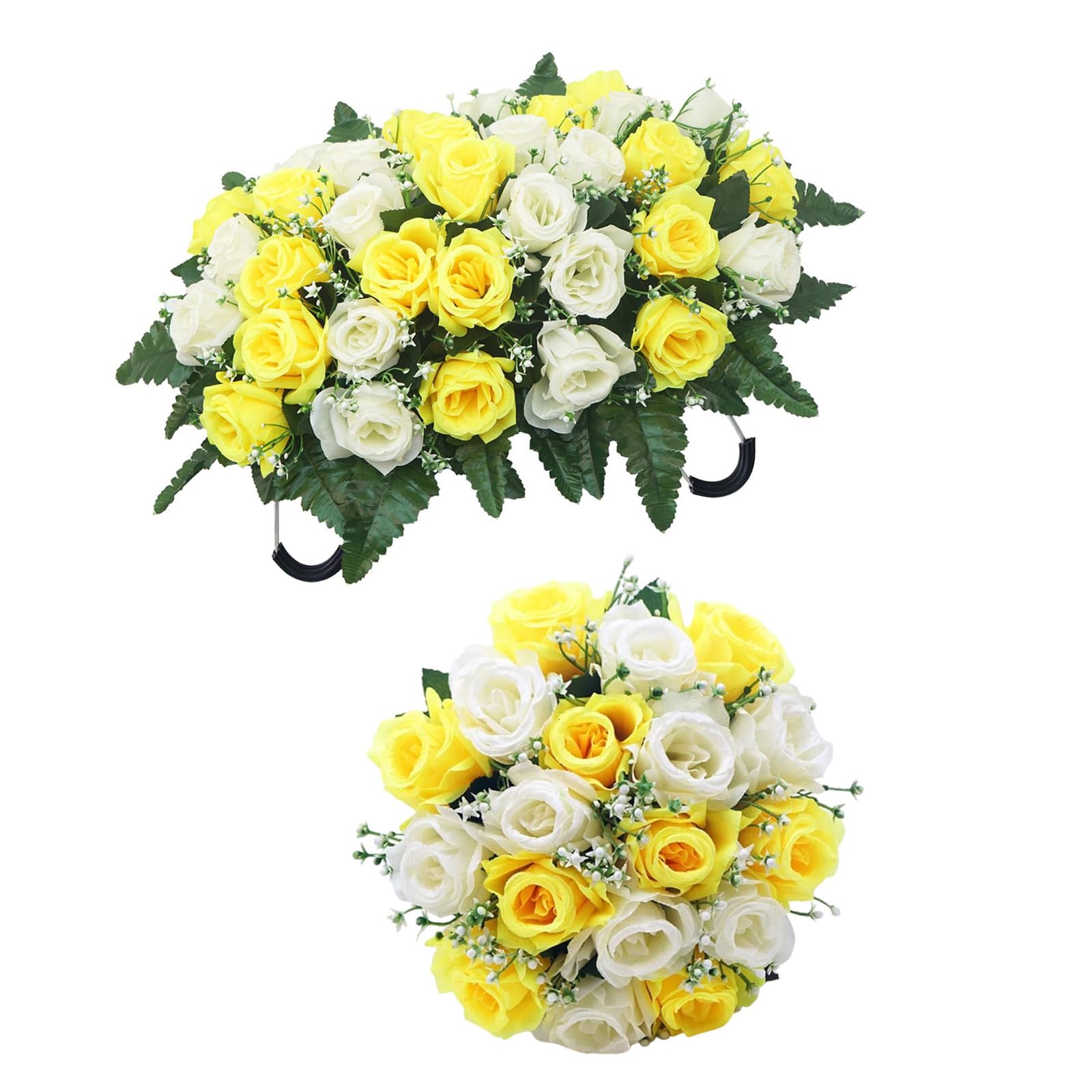 NMFLAB Of 1 Realistic Silk Rose Flower for Cemetery Decoration Mixed Colors Handcrafted Memorial Floral Arrangement Permanent Grave Flower