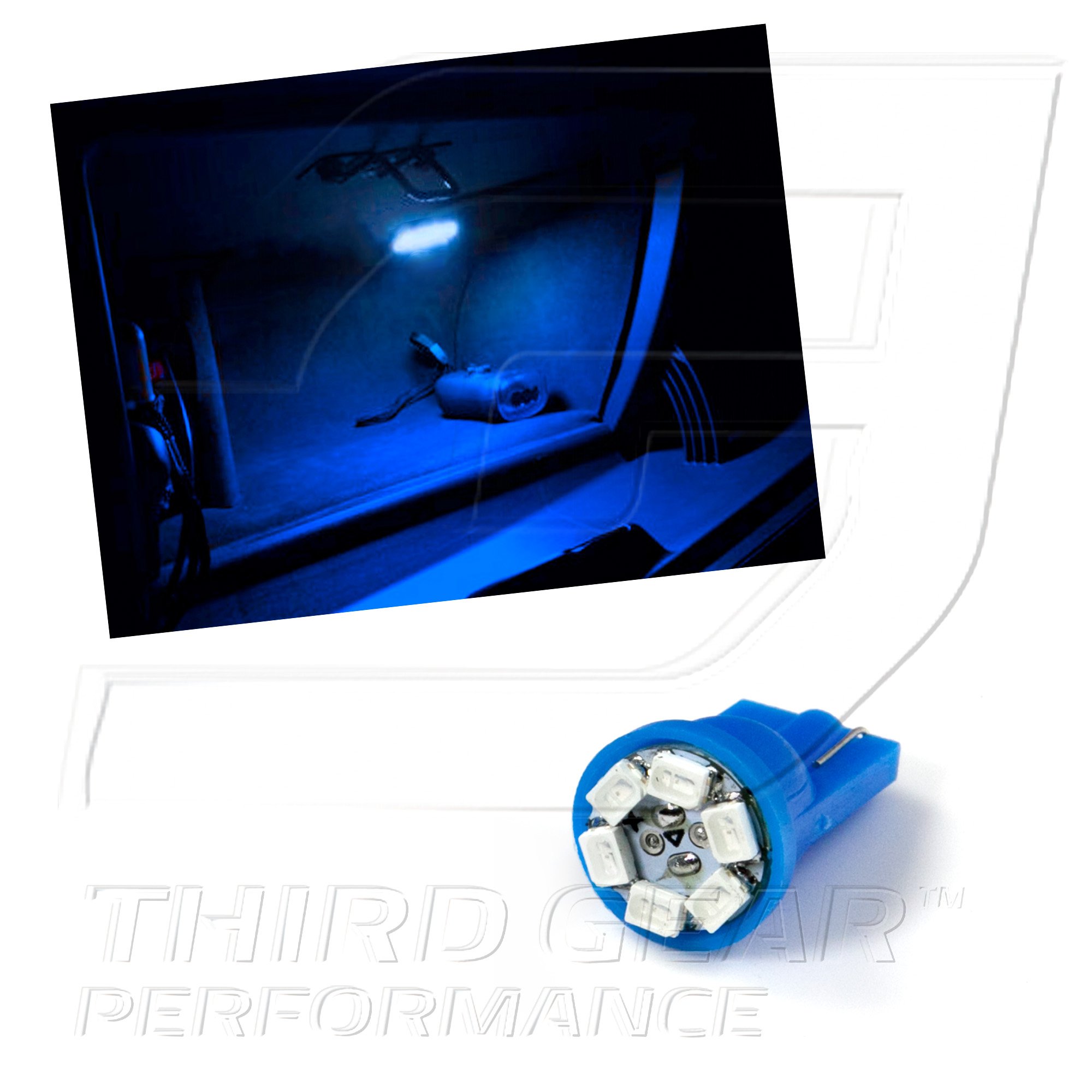 Optix TGP T10 Blue 6 LED SMD Glove Box Wedge Light Bulb Single 2004-2006 Compatible with Pontiac GTO